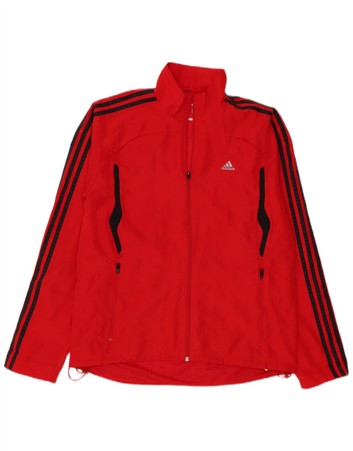 Adidas Mens Climacool Rain Jacket UK 40 Grande Rojo Colorblock Poliéster