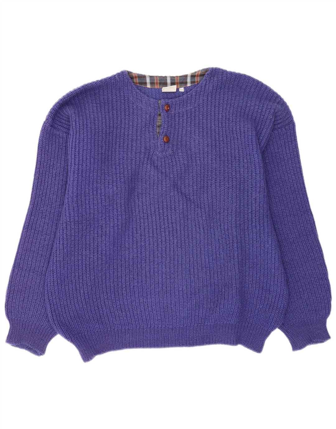 Piu Verona - Jersey extragrande con cuello redondo para hombre, IT 50, color morado mediano