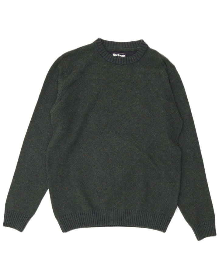 Barbour Jersey Con Cuello Redondo De Lana Verde Grande Para Hombre