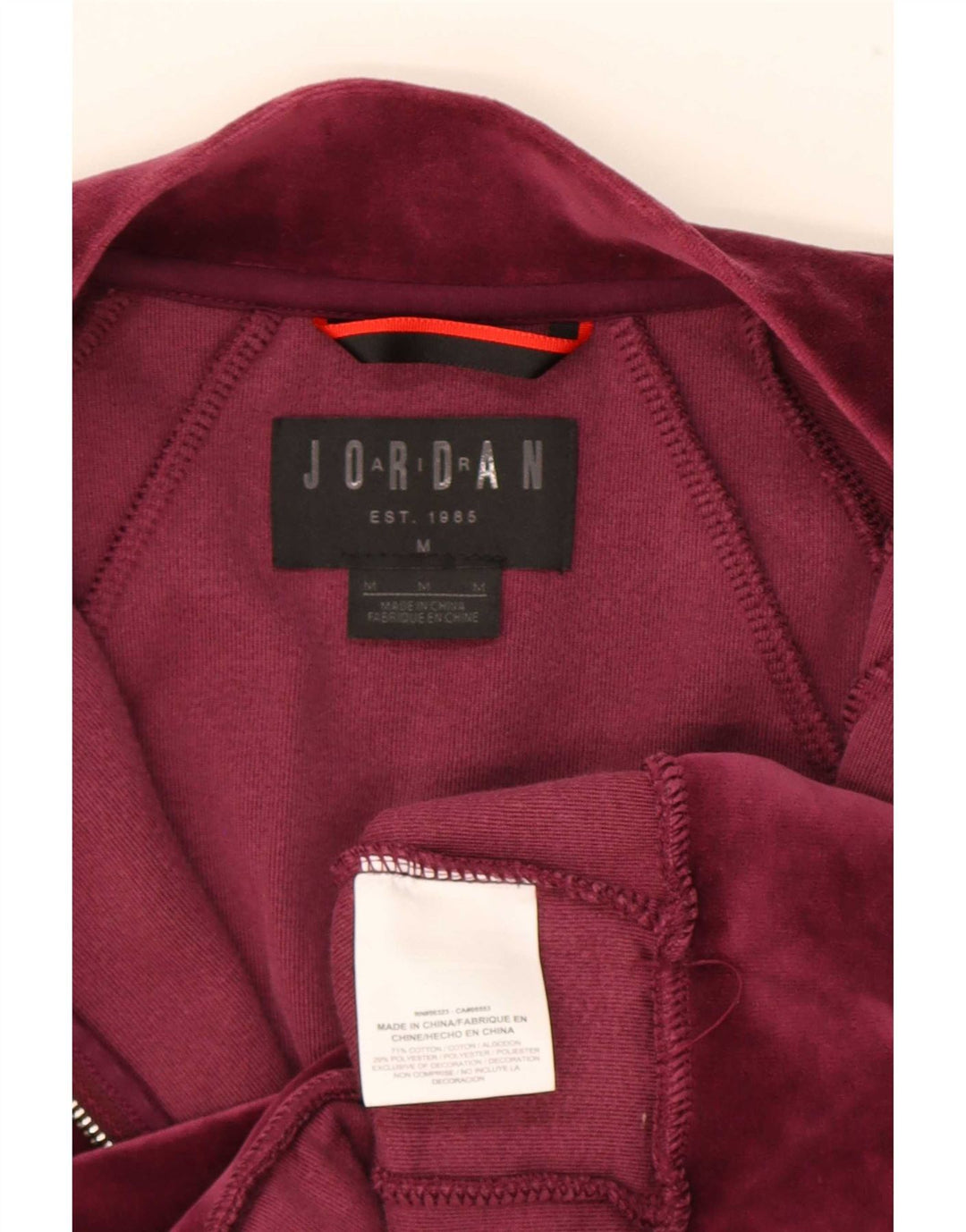 Jordan - Chaqueta de chándal para hombre, algodón burdeos medio