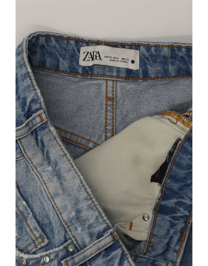 Zara Shorts De Mezclilla Para Mujer EU 38 Small W28 Azul