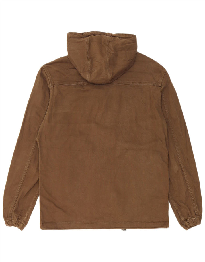 Zara Hombre Cazadora Bomber Con Capucha UK 38 Medium Caqui Algodón