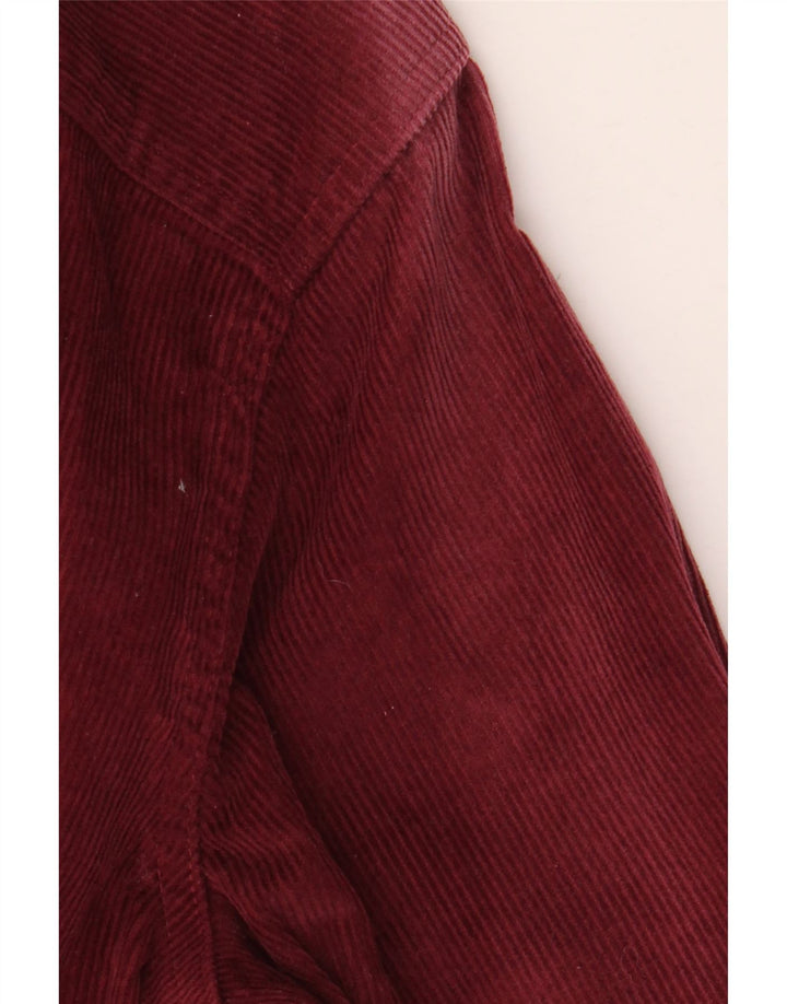 CREW CLOTHING Camisa de pana para hombre Algodón burdeos medio