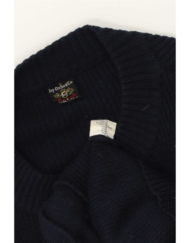 Ivy Oxford - Cárdigan para hombre de lana azul marino medio