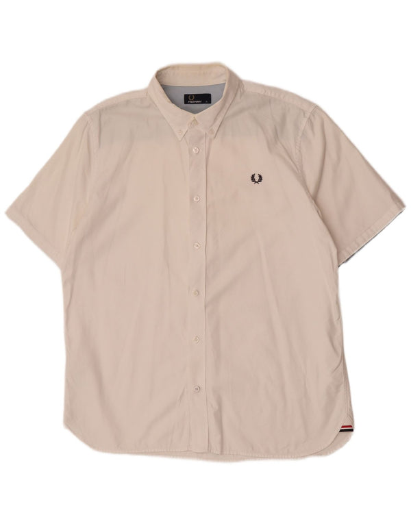 Fred Perry Camisa Manga Corta Hombre XL Blanco Algodón
