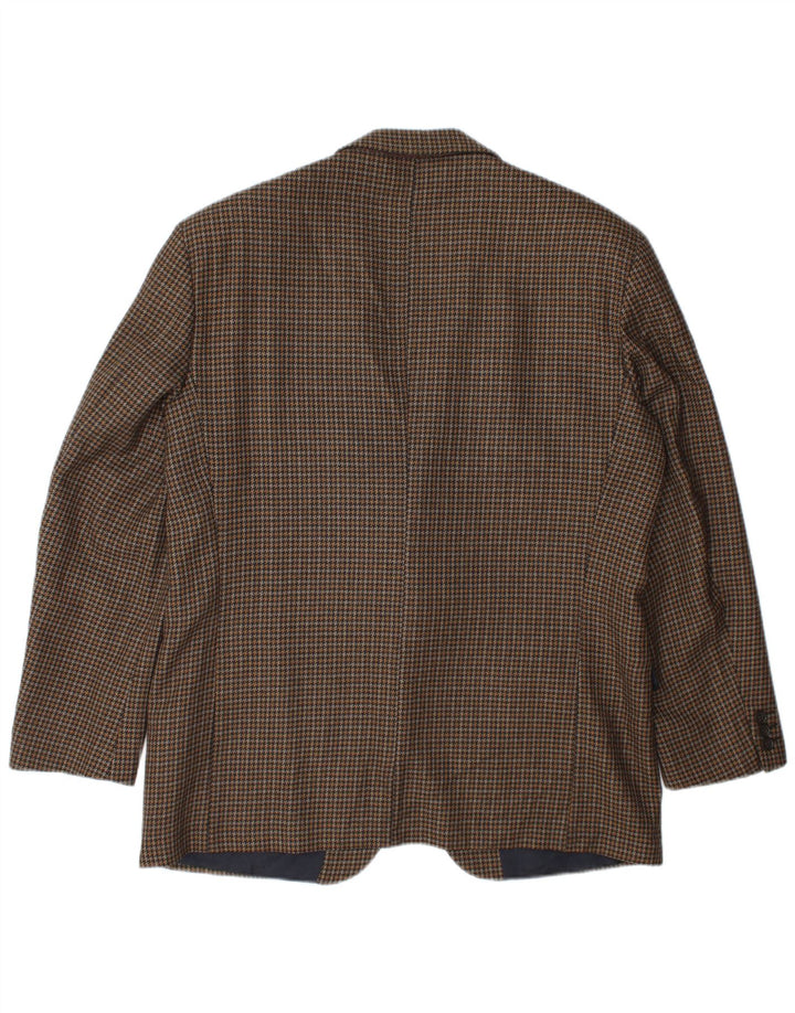 Cacharel Chaqueta tipo blazer de 2 botones para hombre IT 52 XL Lana de pata de gallo marrón