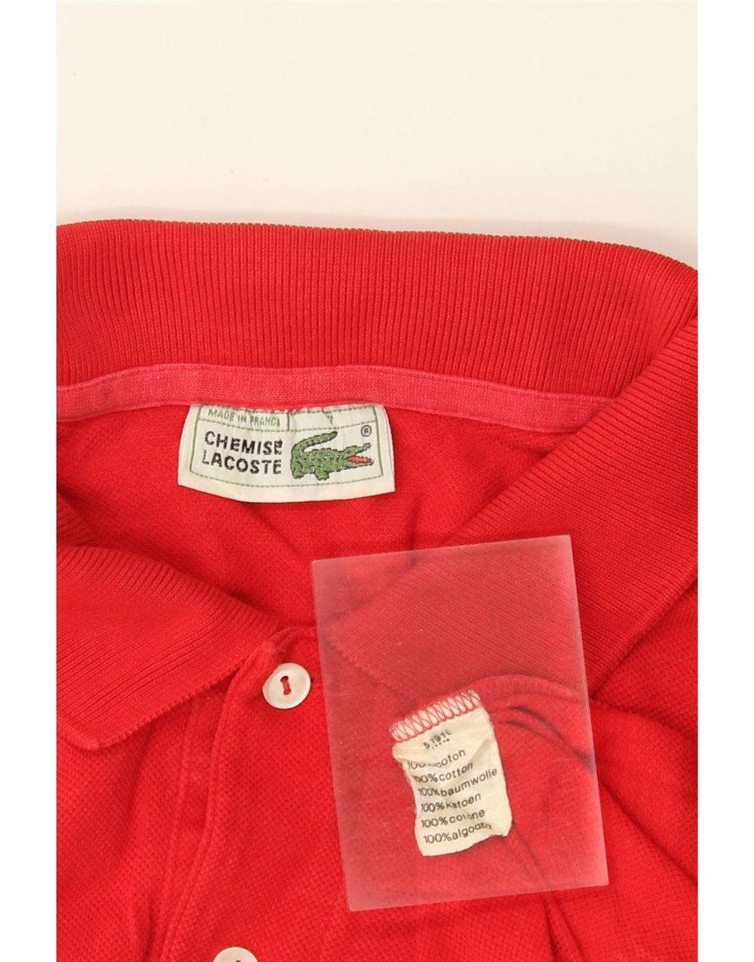 Polo Lacoste para hombre talla 7 2XL algodón rojo