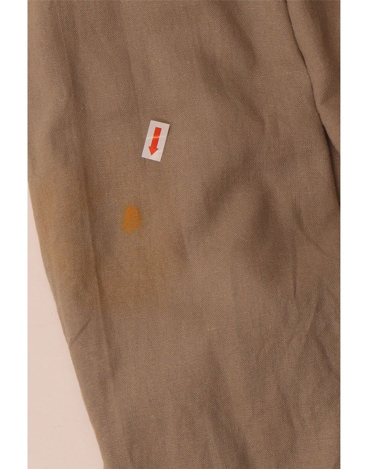 Zara Mujer Chaqueta Americana Abierta UK 40 XL Lino Beige