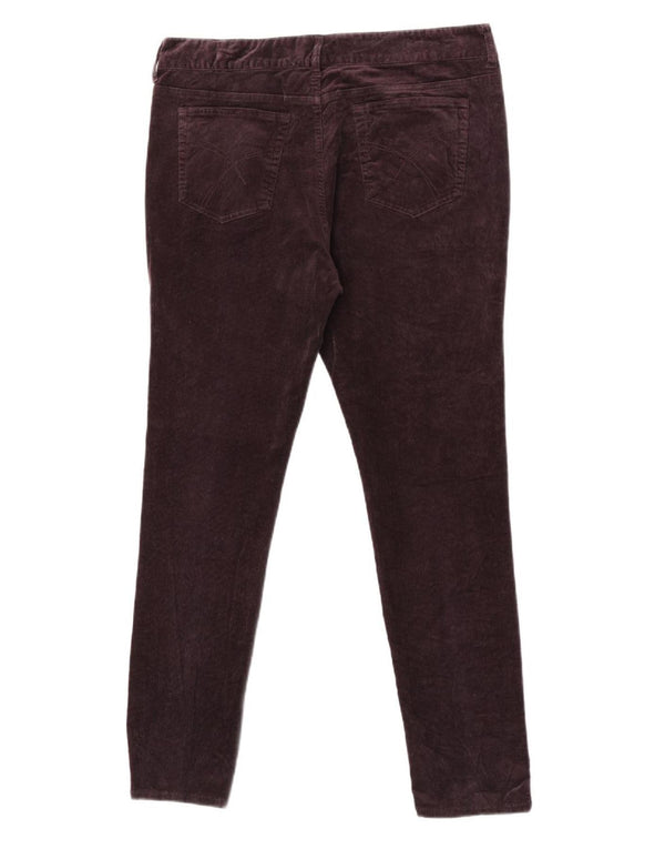 Pantalones Essential de pana ajustados para mujer UK 40 Large W34 L30 Púrpura