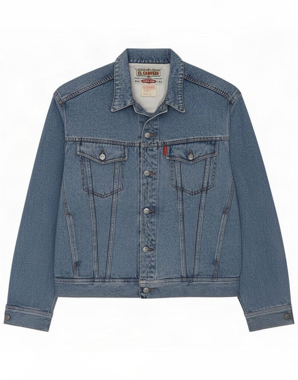 Vintage hombres chaqueta de mezclilla Reino Unido 40 algodón azul grande