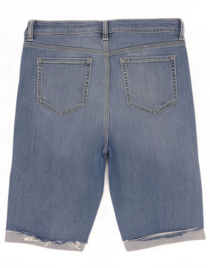 Marks & Spencer Bermudas desgastadas para mujer UK 12 Medium W30 Azul
