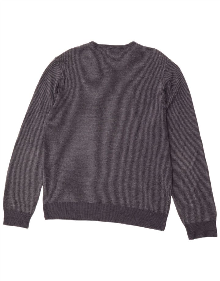 Marks & Spencer Jersey con Cuello en V para Hombre con Rayas Azul Marino Medianas