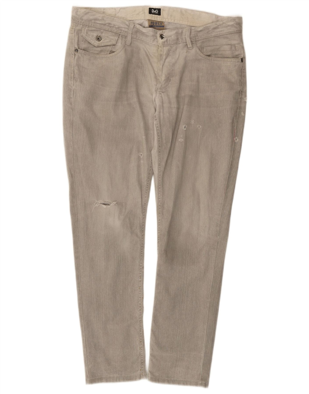 Dolce & Gabbana Vaqueros rectos regulares ajustados para hombre W34 L28 Gris