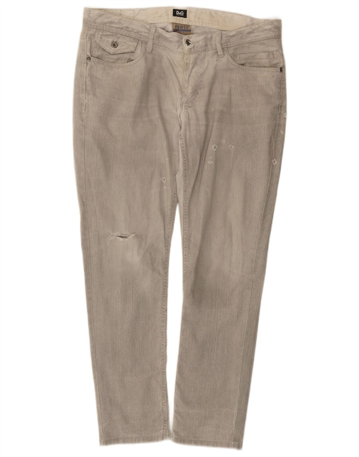 Dolce & Gabbana Vaqueros rectos regulares ajustados para hombre W34 L28 Gris