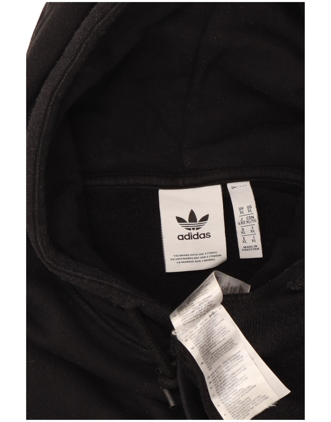 ADIDAS Sudadera con capucha para hombre XL Algodón negro