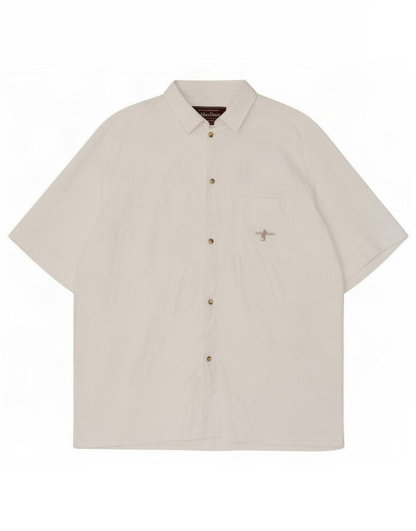 Marlboro Classics - Camisa de manga corta para hombre (algodón blanco grande)