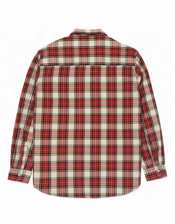 Camisa vintage para hombre XL algodón a cuadros rojo