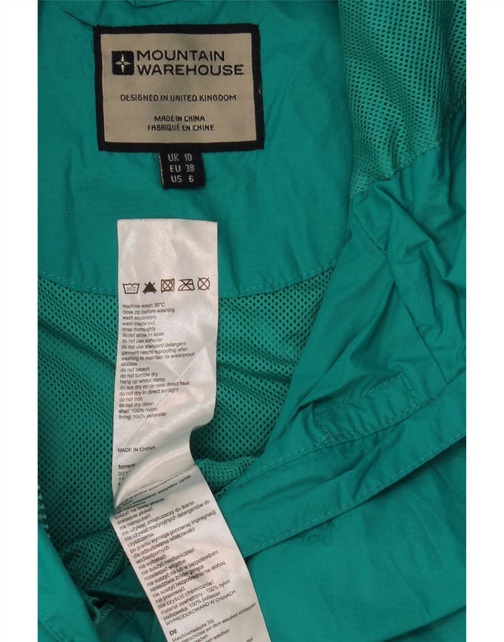 MOUNTAIN WAREHOUSE Chaqueta impermeable con capucha para mujer UK 10 Small Turquesa