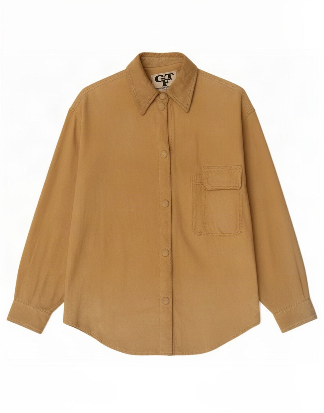Camisa de ante vintage para mujer IT 42 Beige medio