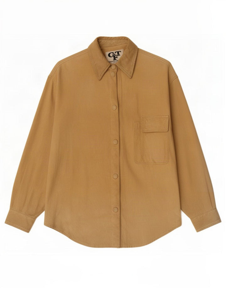 Camisa de ante vintage para mujer IT 42 Beige medio