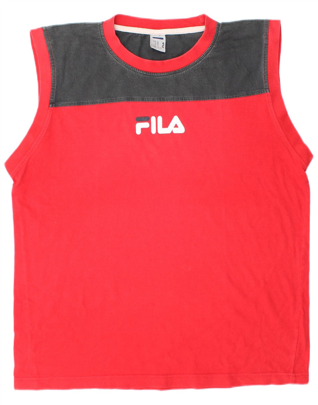 FILA Hombre Chaleco Top XL Rojo Colorblock Algodón Deportes