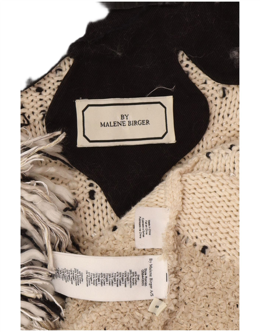 MALENE BIRGER Suéter cárdigan para mujer UK 10 Small Off White Bohemian