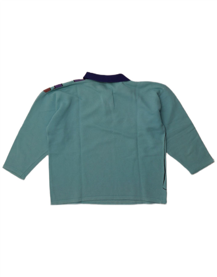 Vintage mujer oversize 3/4 manga sudadera jumper Reino Unido 14 azul medio