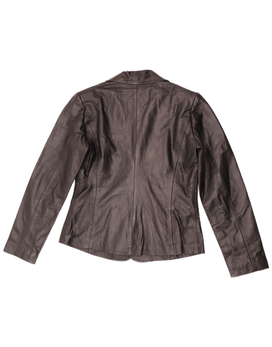 Vintage mujer 2 botones cuero Blazer chaqueta Reino Unido 10 pequeño negro