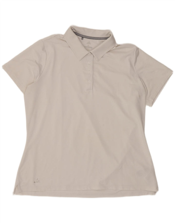 Adidas Polo Mujer UK 40 XL Poliéster Blanco