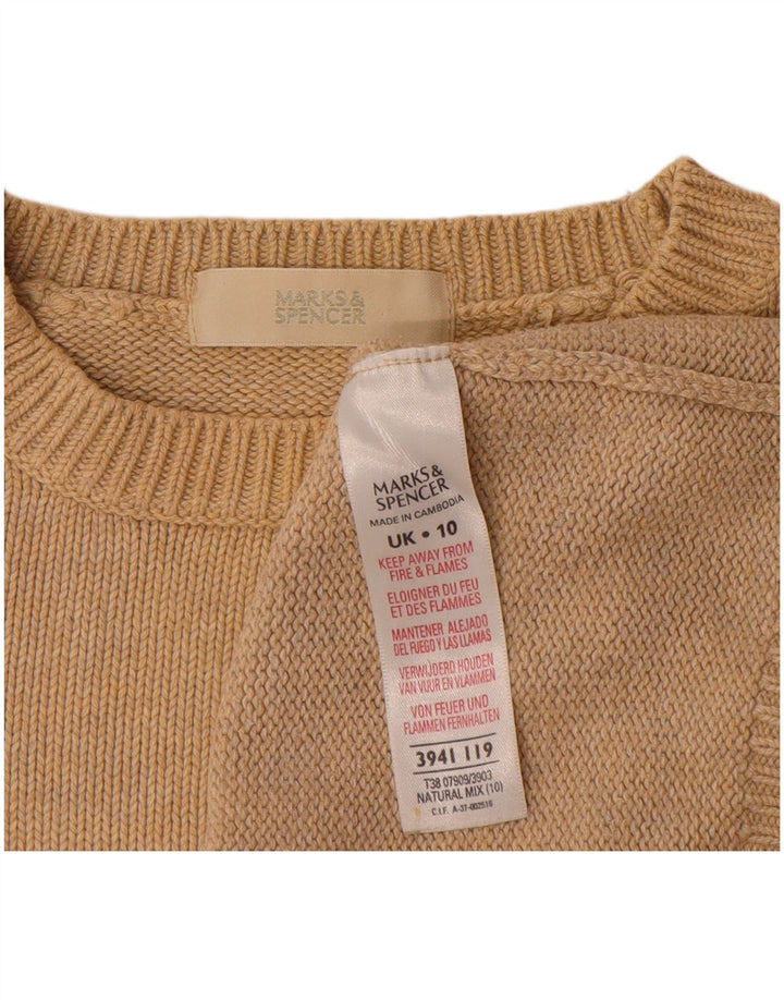 Marks & Spencer Jersey extragrande con cuello barco para mujer, talla 10, color beige