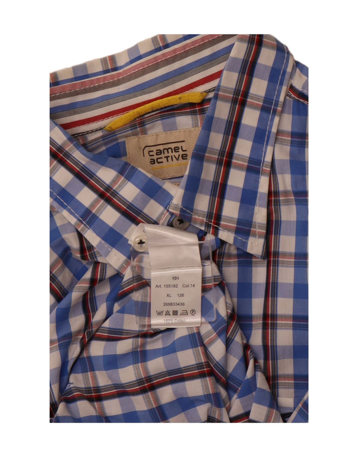 CAMEL ACTIVE Camisa Hombre XL Azul Cuadros Algodón