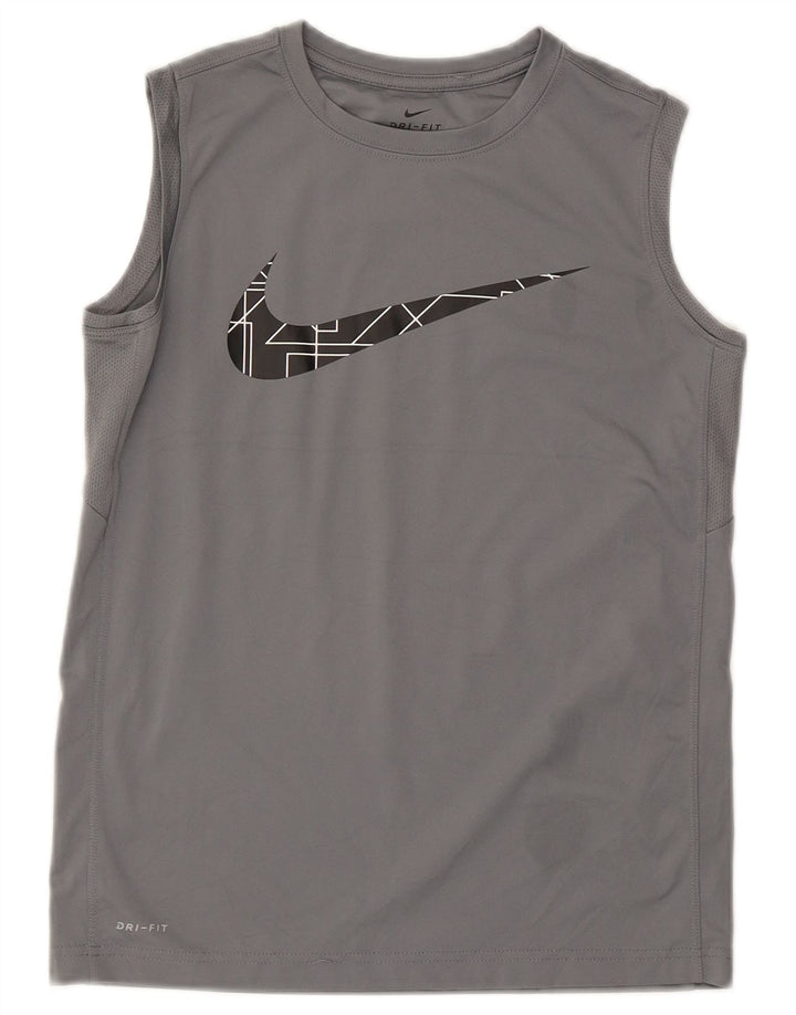 Nike Boys Dri Fit Graphic Vest Top 12-13 años Grande Gris Poliéster