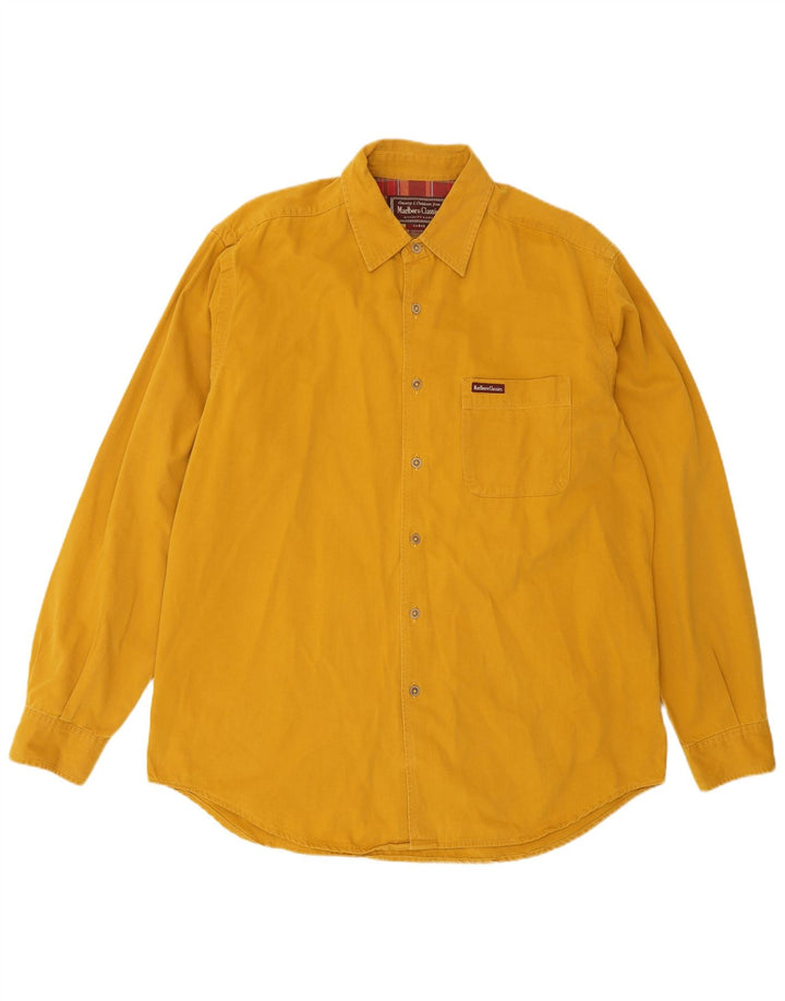 Camisa Marlboro Classics Hombre Grande Algodón Amarillo