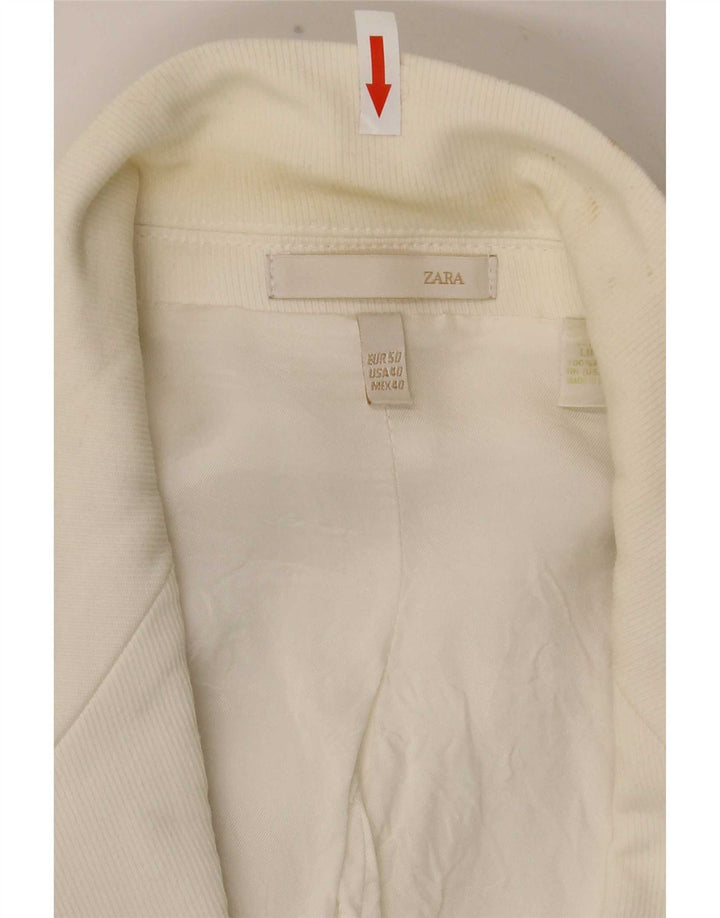 Zara Chaqueta tipo blazer de 2 botones para hombre EU 50 Algodón blanco mediano