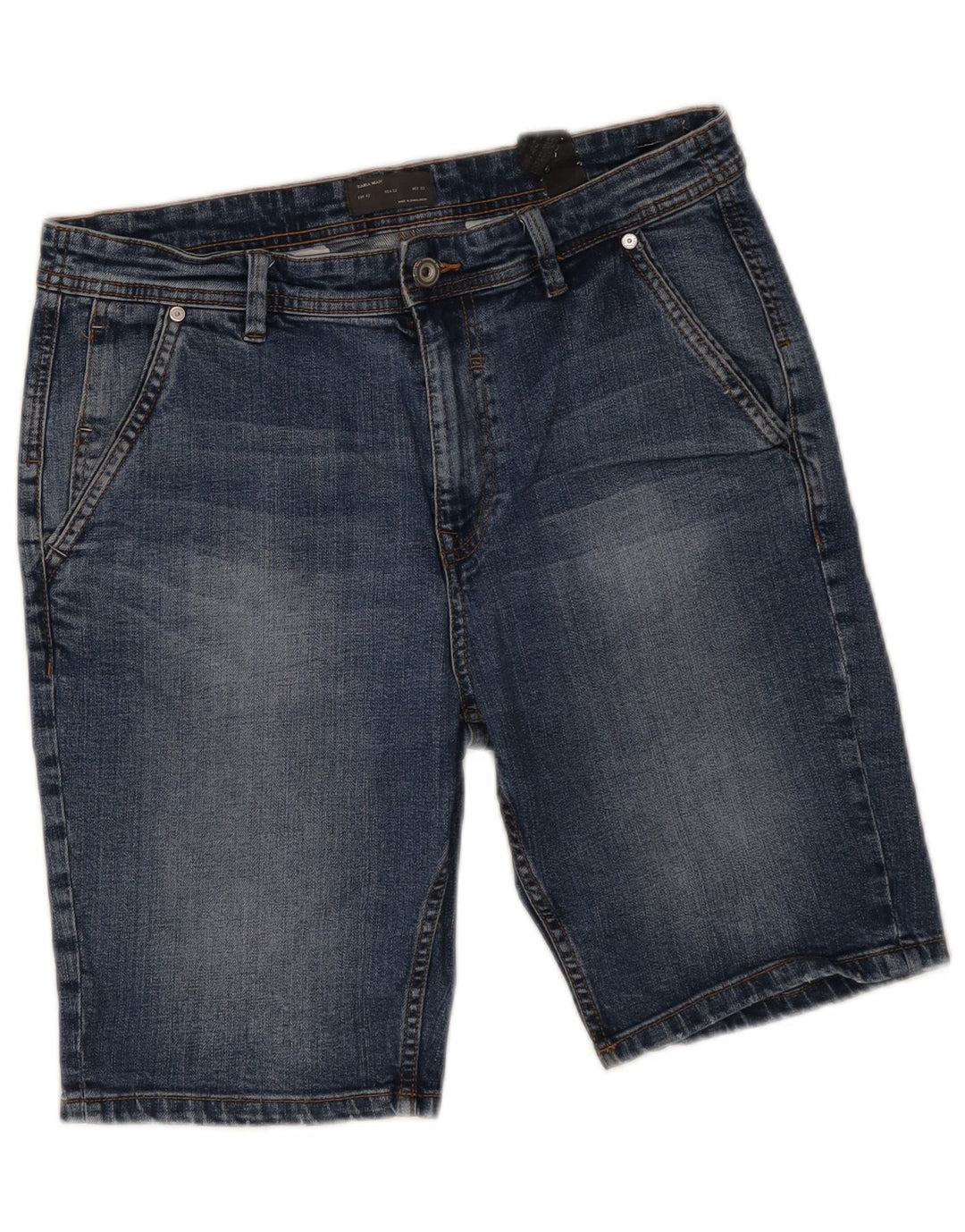 Zara Pantalones cortos de mezclilla para hombre EU 42 Large W32 Azul