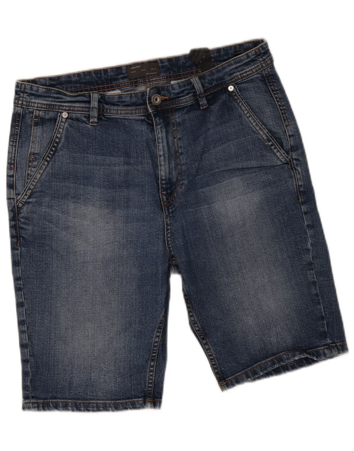 Zara Pantalones cortos de mezclilla para hombre EU 42 Large W32 Azul