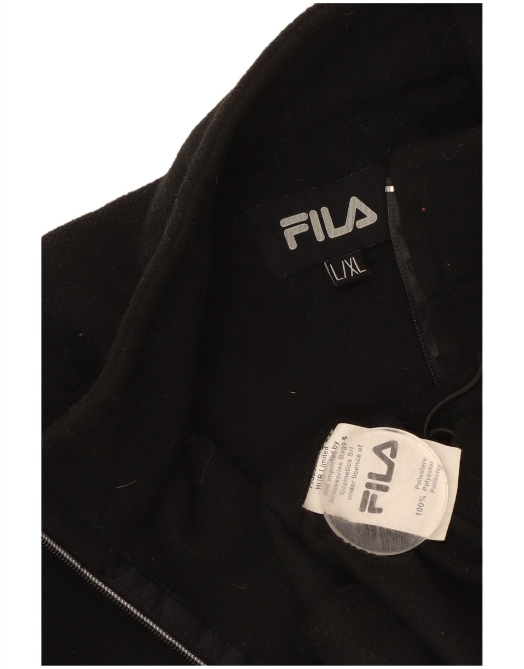 FILA Chaqueta polar para hombre UK 40 Large Poliéster negro