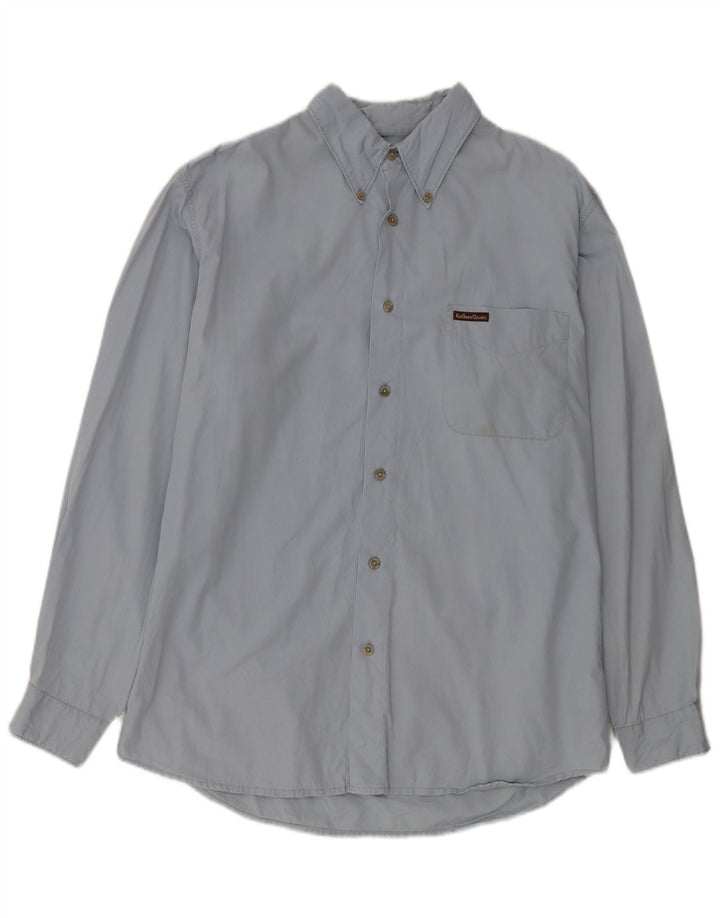 Camisa Marlboro Classics Hombre Grande Azul Algodón
