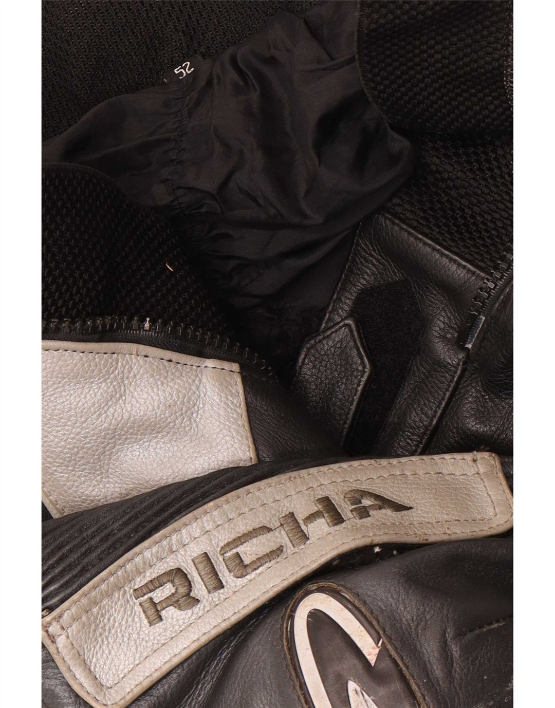 Pantalones de cuero Richa para hombre EU 52 Large W34 L29 Bloque de color negro