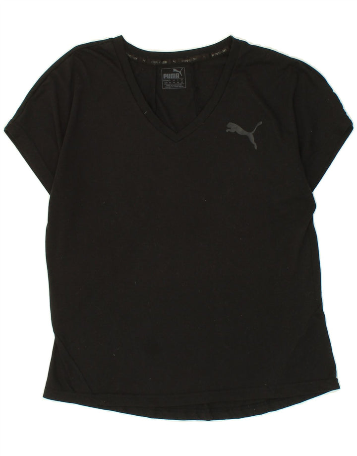PUMA Womens T-Shirt Top UK 12 Medium Black Vintage Puma and Second-Hand Puma from Messina Hembry 