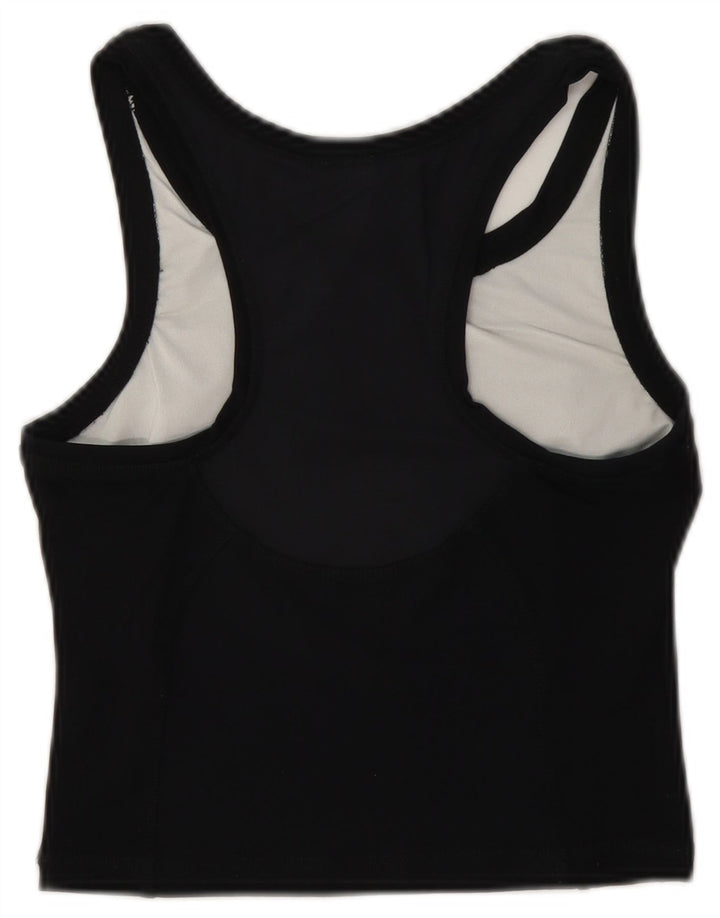 Adidas Mujer Crop Vest Top UK 10 Small Negro Poliamida