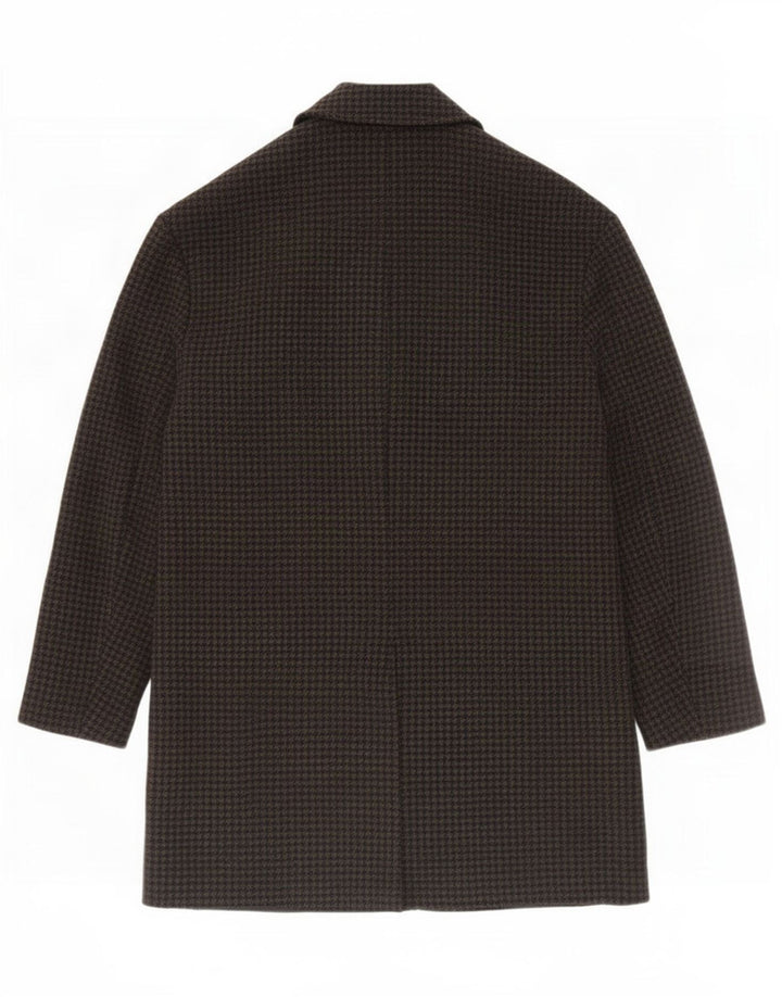 Zara Mujer Abrigo Extragrande UK 6 XS Poliéster Pata De Gallo Negro