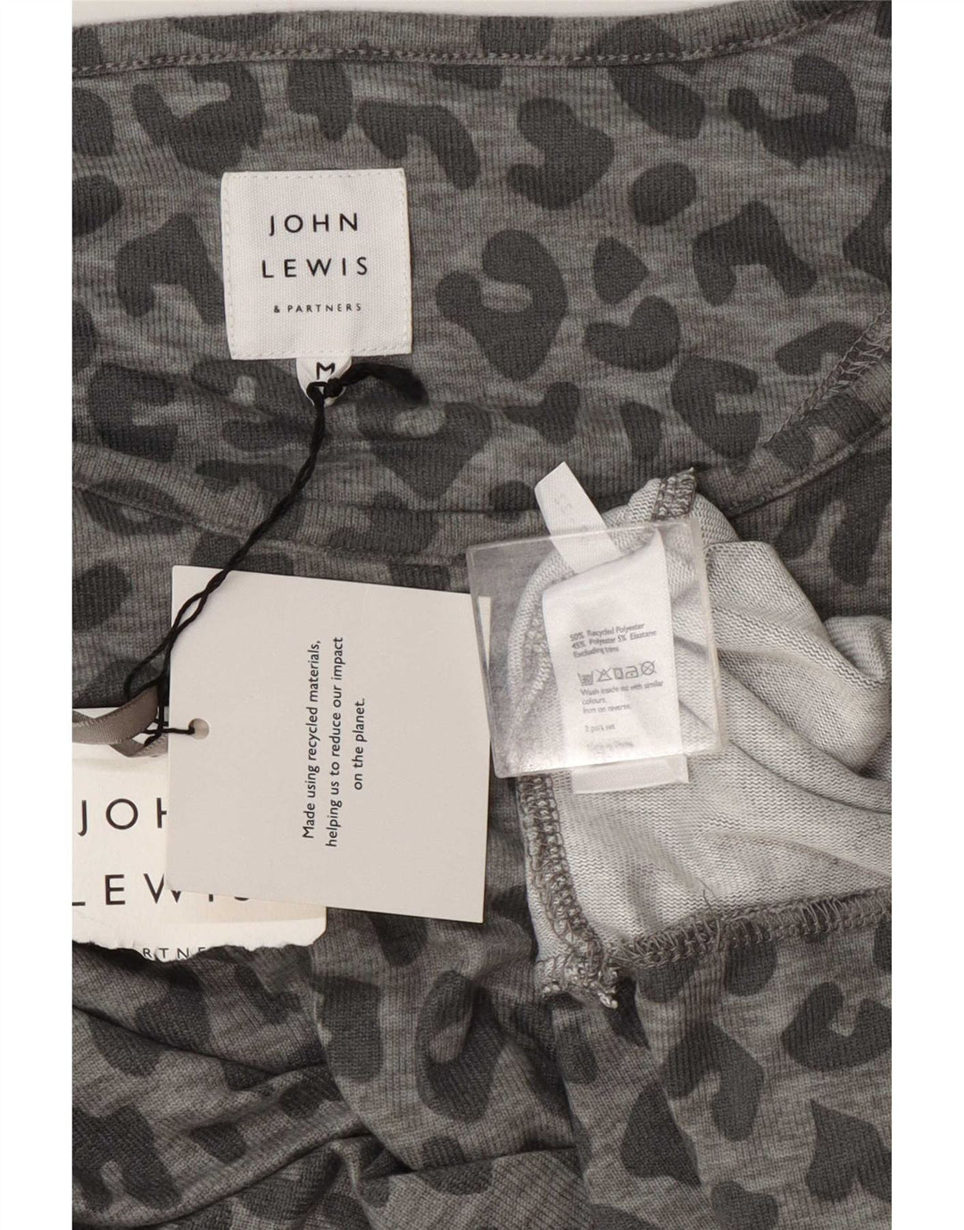 John Lewis - Sudadera para mujer, talla 44, color gris medio, estampado animal