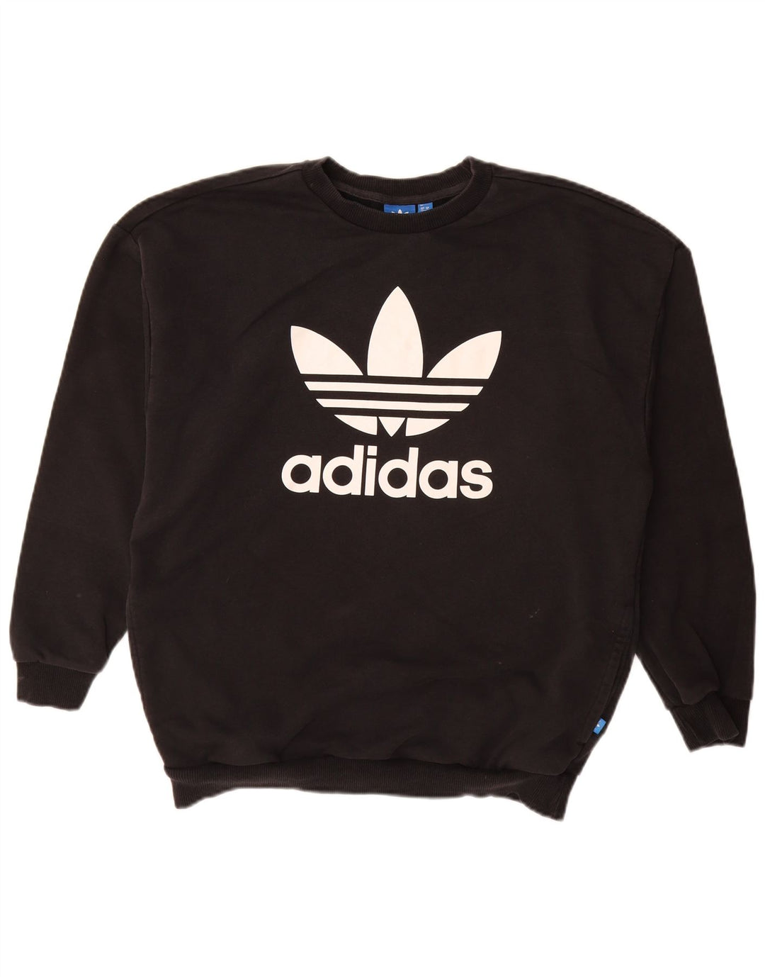 ADIDAS Sudadera gráfica para mujer Jumper UK 14 Grande Algodón negro