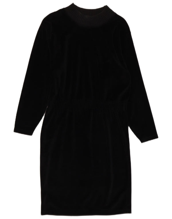 Lizsport Vestido tipo jersey de manga larga para mujer UK 40 Small Algodón negro