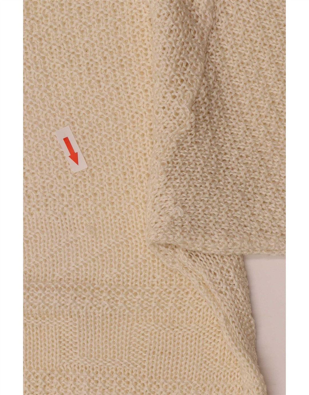 Vintage mujeres regular ajuste cuello redondo jersey suéter Reino Unido 12 medio blanco apagado