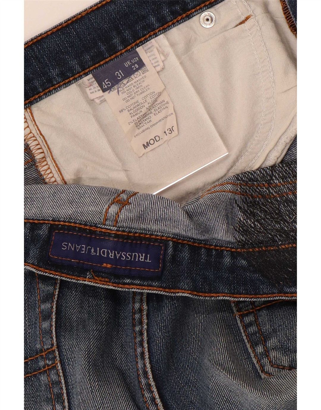 Vaqueros Trussardi Mujer Rectos W29 L29 Azul Algodón