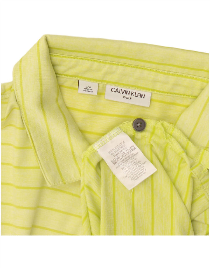 Polo Calvin Klein para hombre Poliéster a rayas amarillas grandes