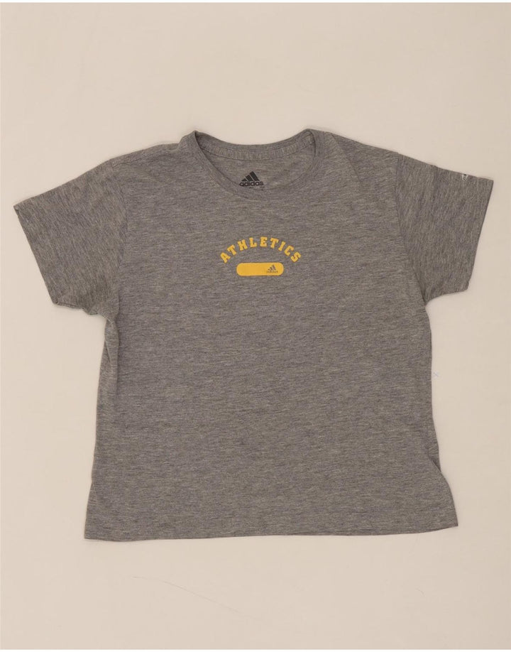 ADIDAS Womens Graphic T-Shirt Top UK 14 Medium Grey Polyester Vintage Adidas and Second-Hand Adidas from Messina Hembry 
