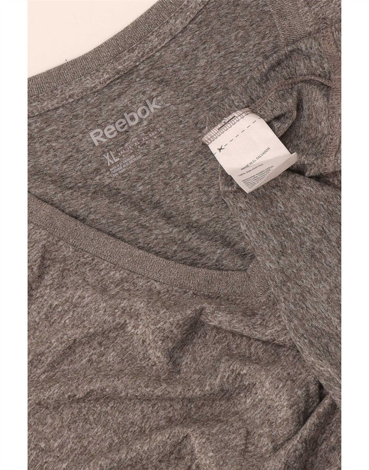 Reebok Camiseta para mujer Top UK 46 Grande Gris Poliéster